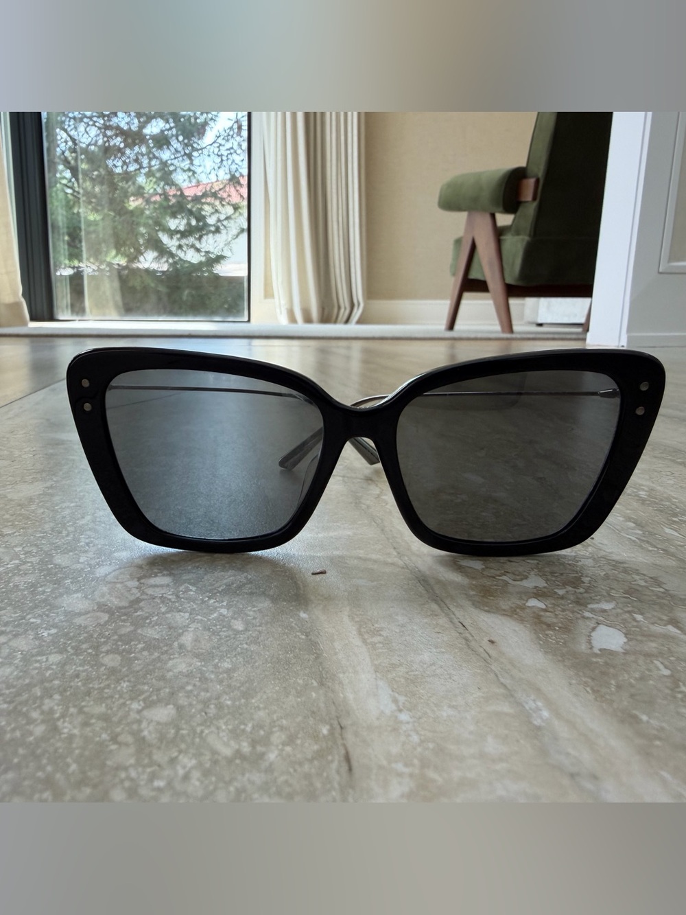Dior Black Oversized Square Women's Sunglasses